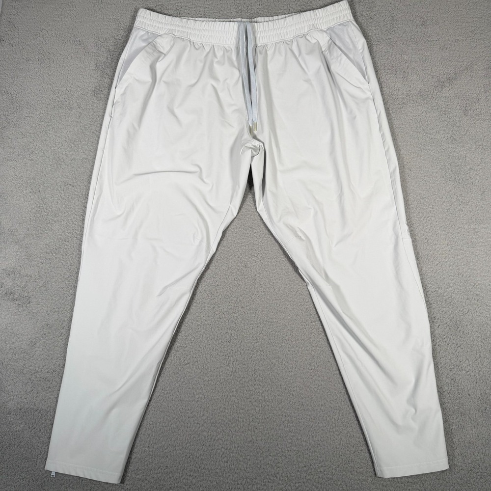 Under Armour Pants Mens 3XL Light Gray Squad Warm Up Ankle Zip Active Drawstring